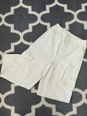 UNIVERSAL THREAD women’s Casual Cargo Pants in Off-White button fly soft cotton